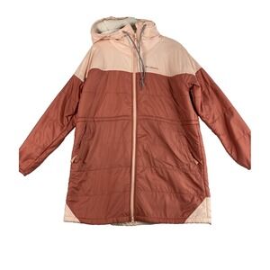 Columbia Parka Jacket Women's Sz L Pink Fleece Lined Warm Winter Outdoors
